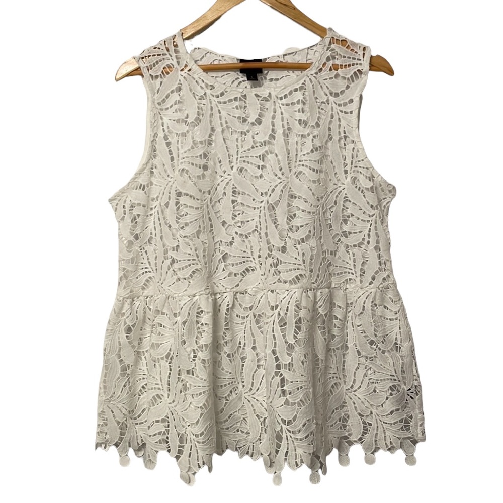 Worthington Lace Peplum Sleeveless Top